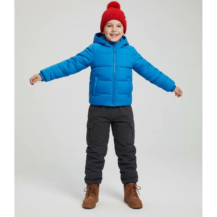 纯色冬季 儿童羽绒裤束身合集（藏青 黑）  纽扣工装风透气1238