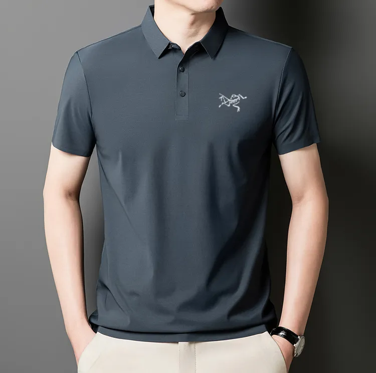 始祖刺绣鸟家夏季短袖男Polo衫透气天丝POLO衫男士运动欧若新中式