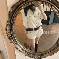 【现货】LUOLUOZ【时髦腔调】气质绝美设计感时尚短款连衣裤JF964