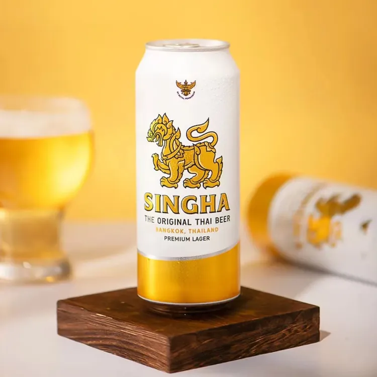 SINGHA泰国进口啤酒5度 490ml*12听装 原麦汁浓度10.8°P