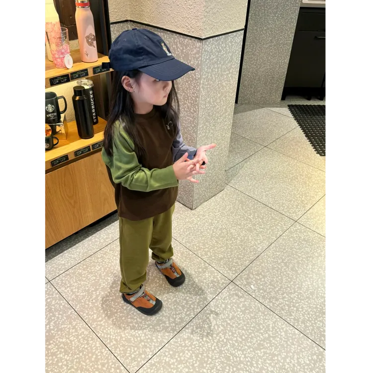 壹妈韩版童装女童秋季套装洋气儿童时髦拼色t恤长袖上衣休闲裤子
