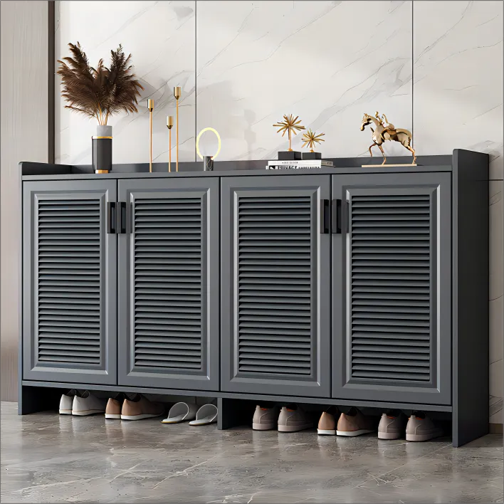 轻奢全铝合金鞋柜家用门口户外室外防水防晒阳台储物柜子整装定制