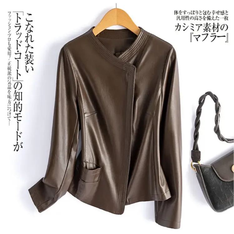 海宁皮衣女短款秋冬新款百搭显瘦皮外套799