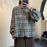 复古格子衬衫柔软舒适面料秋冬穿着衬衣长袖格子衬衫宽松韩版