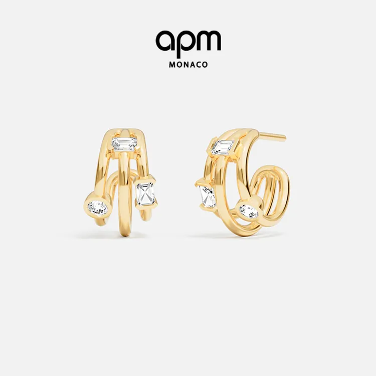 APM Monaco 新品三圈Éclat耳环浪漫氛围感配饰送女友高级感饰品