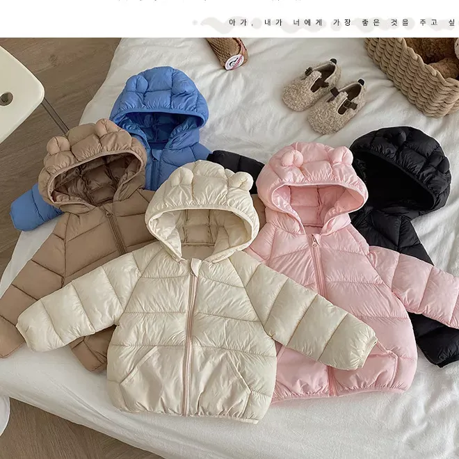 儿童轻薄棉服宝宝短款棉袄男女童连帽棉衣外套【建议身高+20拍下】