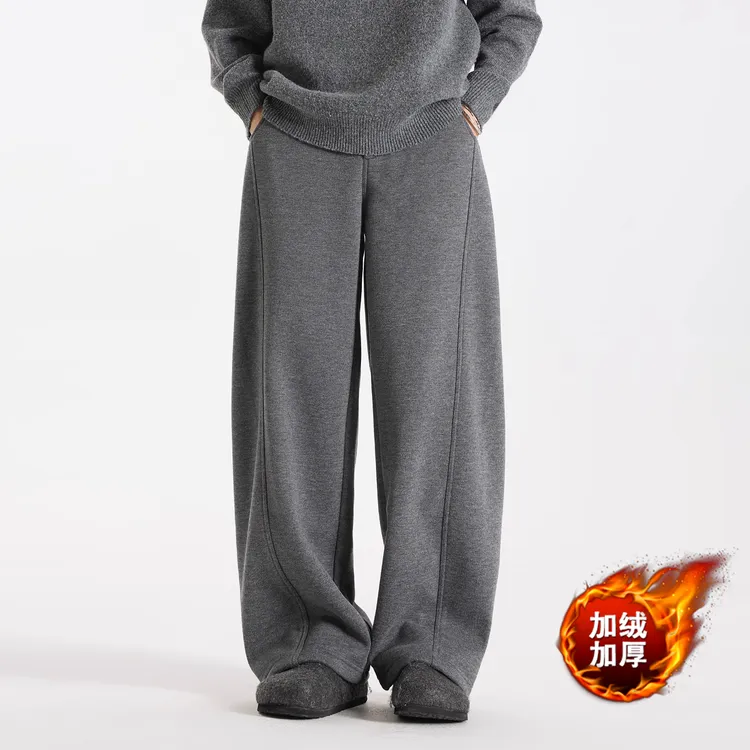 重磅弯刀卫裤男抽绳中腰秋美式高街松弛运动长裤潮牌宽松深灰色裤