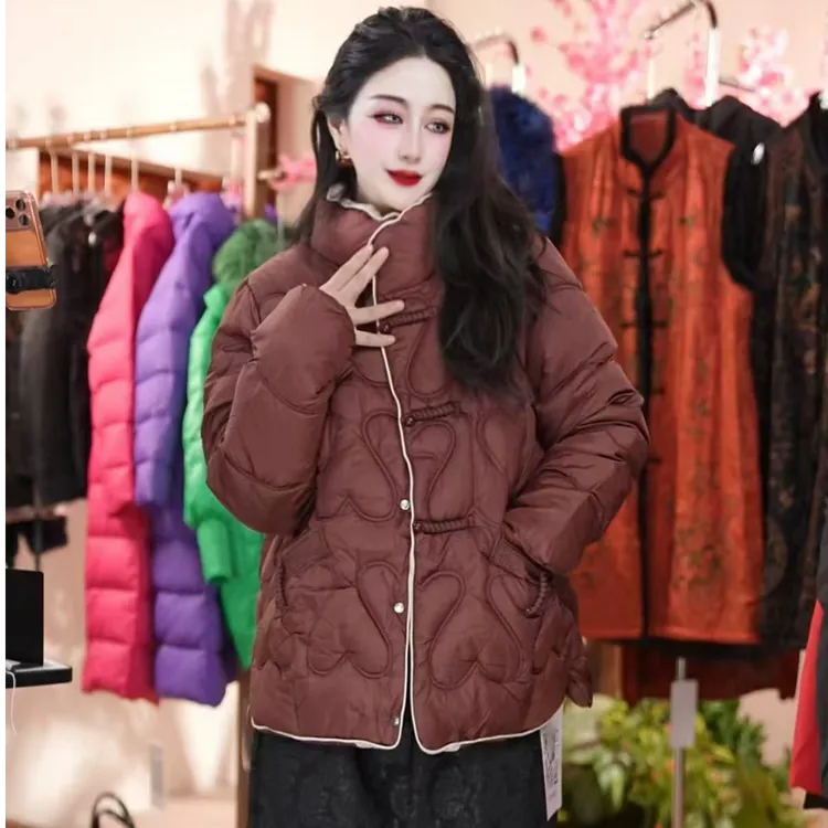 短款立领国风2025冬季新款棉服女宽松显瘦休闲保暖韩版百搭棉衣