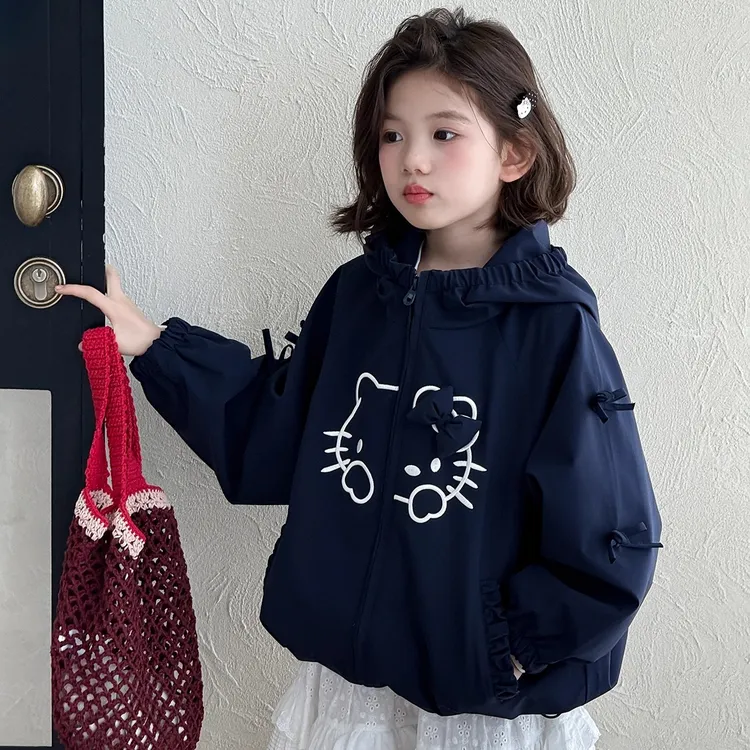 女童外套春秋2025新款洋气童装小女孩超好看韩系上衣儿童连帽夹克