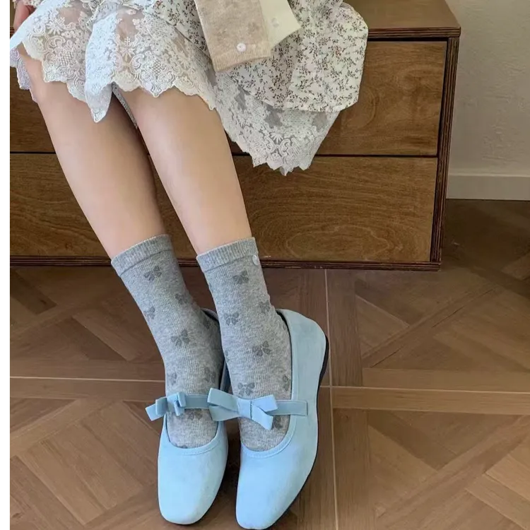 【羊毛重工】保暖女中筒冬季中筒袜羊毛袜子秋冬刺绣常规款