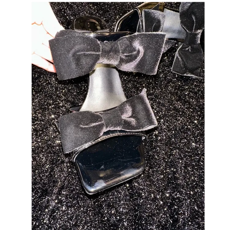 缪斯斩男杀手手工鞋蝴蝶结高跟鞋