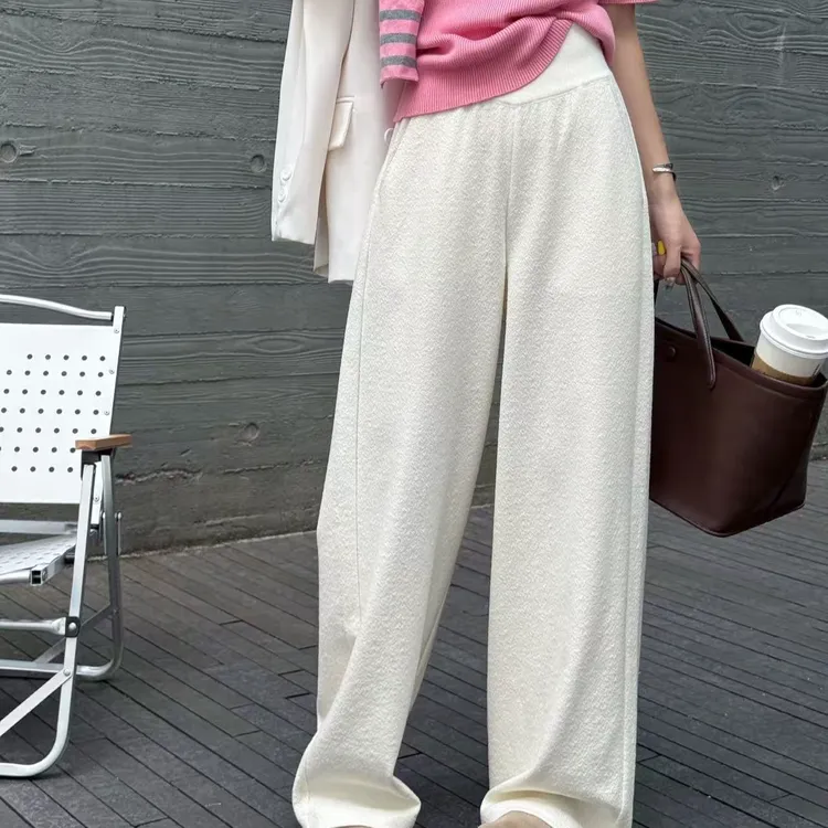 休闲直筒裤秋冬国风泡芙裤阔腿裤