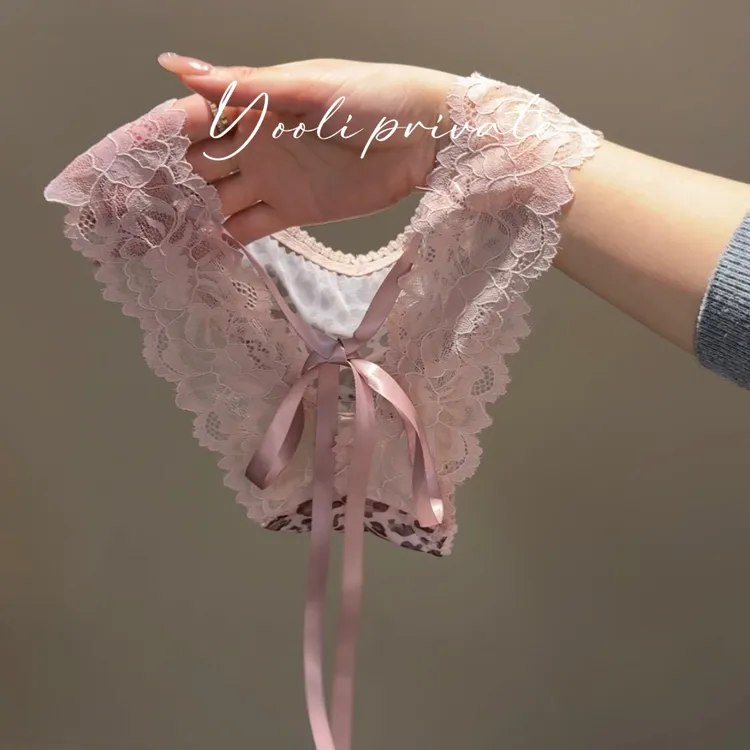 “一眼心动” 蝴蝶结系带蕾丝女士内裤