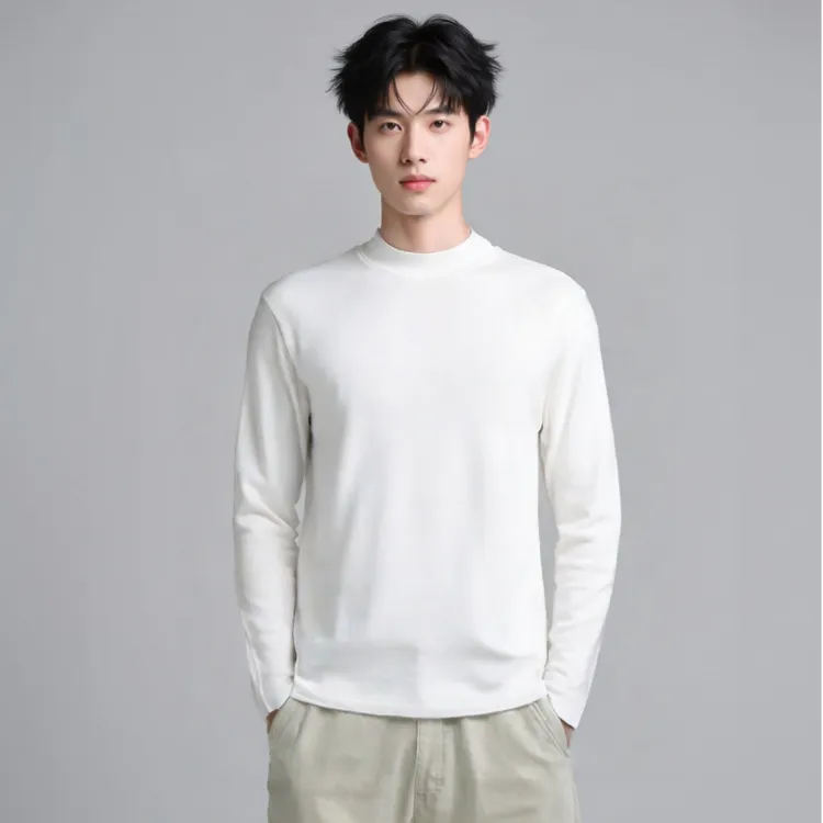【真德绒·升级】 秋冬半高领磨毛抗静电保暖长袖T恤男女同款打底衫