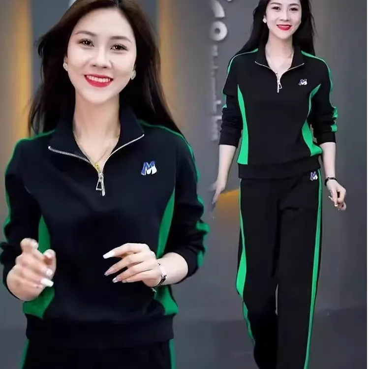 休闲运动服套装女2025春秋季新款宽松时尚洋气潮流卫衣卫裤两件套