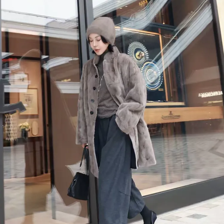 PENNYPENG 水貂派克 黑标系列轻奢双面穿时尚保暖百搭水貂外套