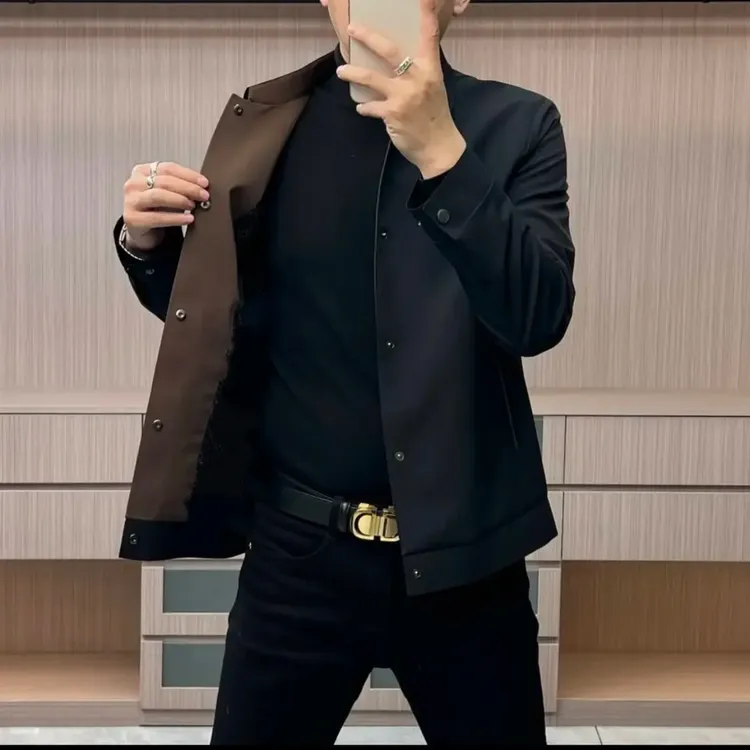 春季新款韩版男士商务纯色短款夹克外套轻奢户外舒适简约百搭外套