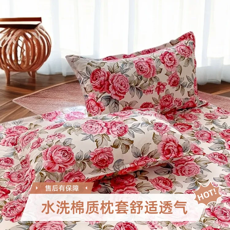 【枕套】水洗棉印花加厚枕头套秋冬季家用成人双人单人梵巢家纺