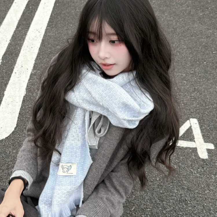 Honey Puppy氛围感纯色围巾秋冬少女披肩围脖百搭保暖男女新款