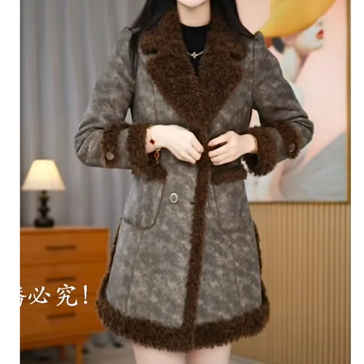 【艾丝琪】冬季新款时尚气质显瘦优雅减龄通勤女士外套M-2XL