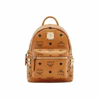 99新 MCM 【静文】干邑色经典双肩包mini
