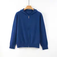 天山【100山羊绒】时尚流光风连帽纯色短款羊绒衫上衣女-YKNL5658T