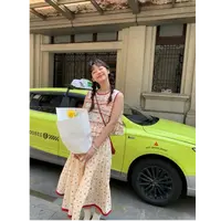 法式温柔风荷叶边甜美森女套装女花边拼接上衣波点半身长裙两件套