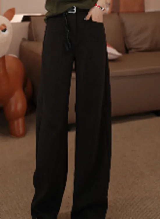 MRFEITO【裤调十足】茧型修饰腿型调性高腰弯刀卫裤H265K02D35013