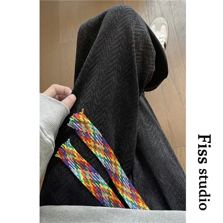 2025新款潮牌直筒长裤百搭宽松大码阔腿卫裤麦穗纹休闲裤子男秋季