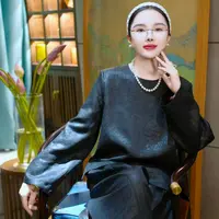 承国风非遗【香云纱】上衣100桑蚕丝新中式中国风AH32WT128