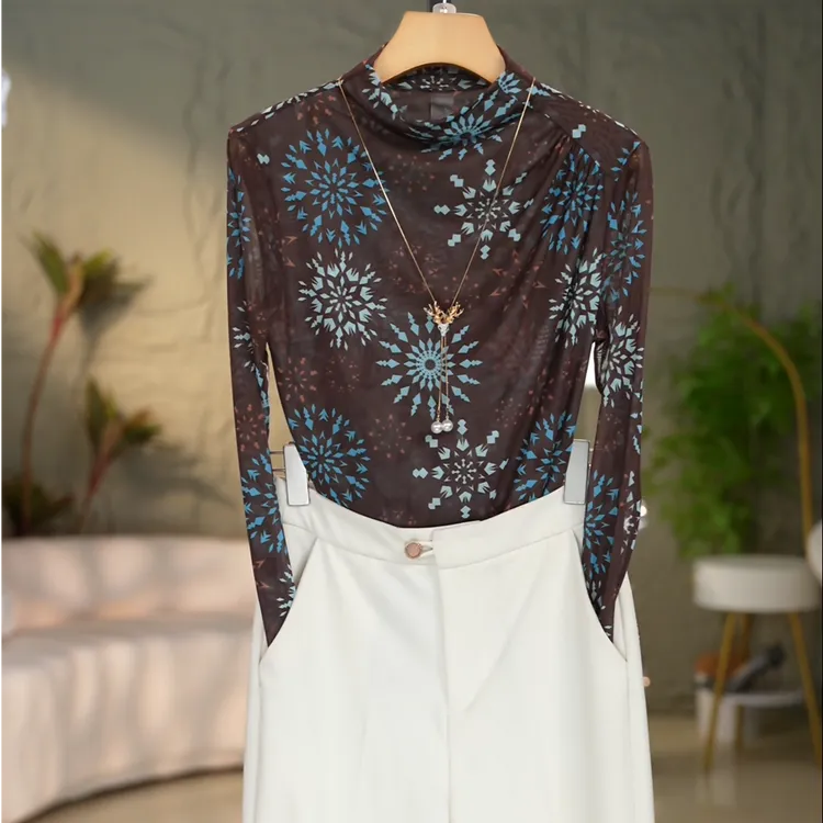 221#高贵上档次小衫2025新款潮流气质时尚显瘦网纱打底衫上衣