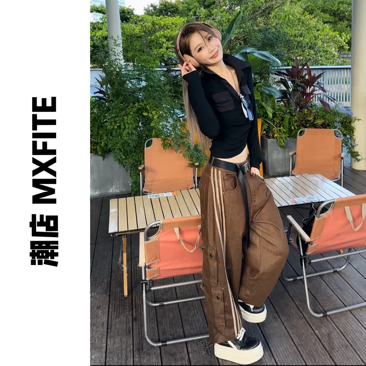 MXFITE潮店秋季新款复古运动风多袋休闲裤长裤（RDK7211）