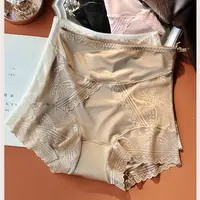 轻氧夫人缎面蕾丝轻塑裤内裤女士款性感中高腰7A抑菌收腹爆款三角
