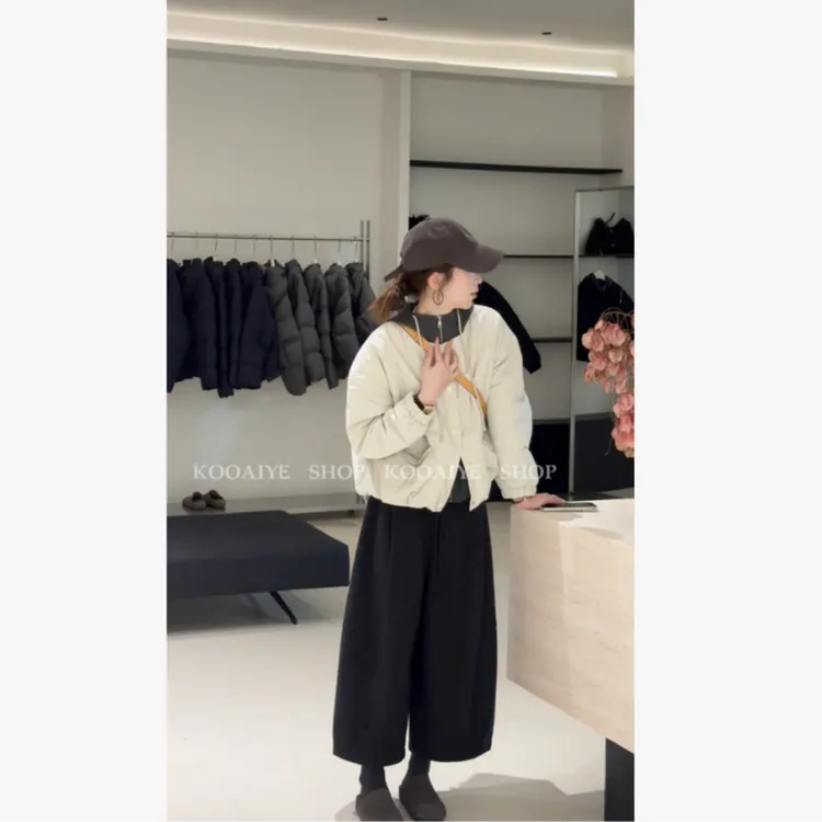 【冰河世纪】冬款新款韩系简约休闲百搭短款假两件连帽棉服