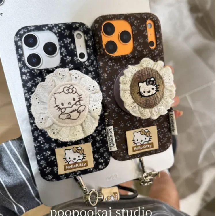 小众花边KT猫挂绳适用iPhone17promax苹果17pro手机壳16pro磁吸15