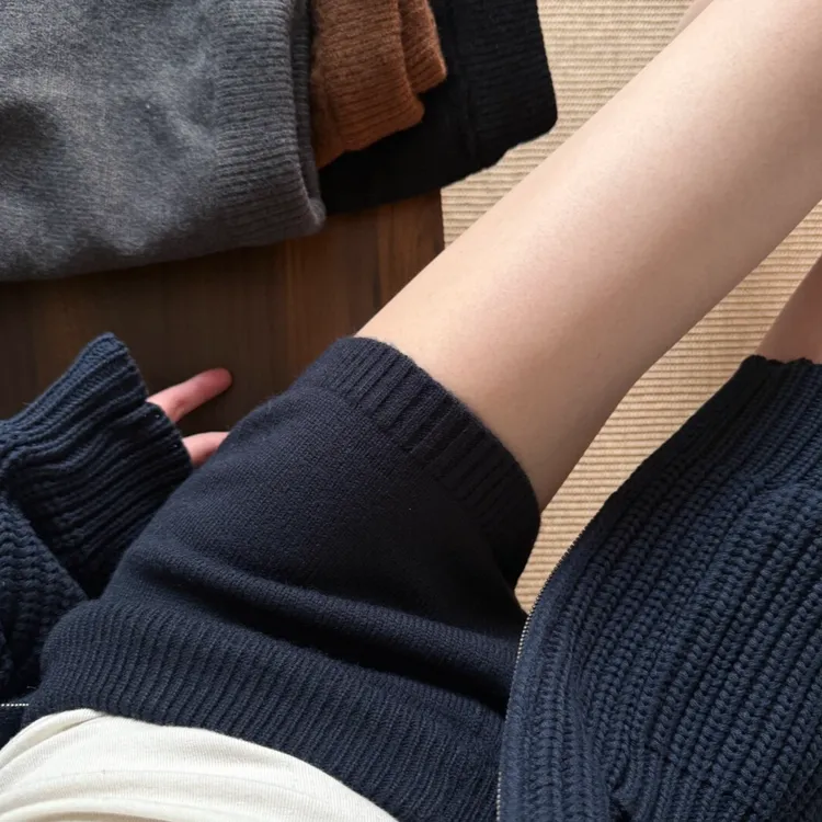 慵懒巴恩风简约针织短裤中高腰韩版显瘦直筒百搭多色单穿叠穿