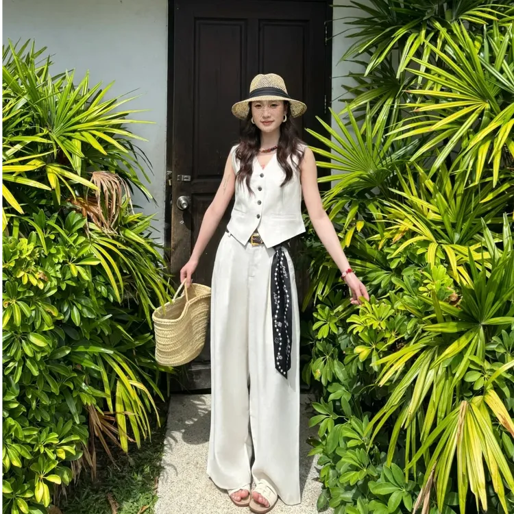 2025时尚套装休闲风女装夏季套装上衣休闲气质短袖百搭显瘦洋气女