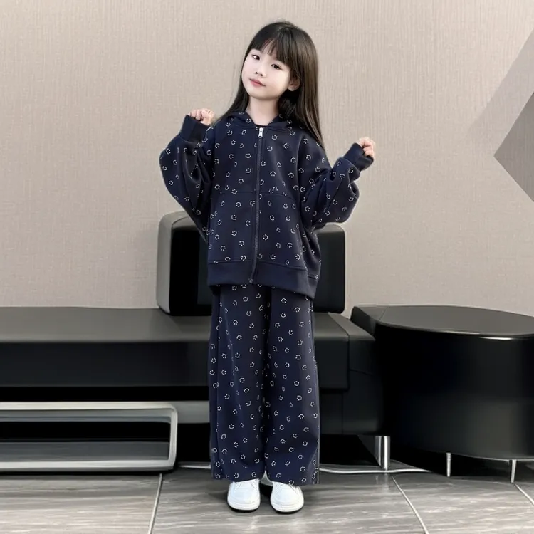 女童春秋款套装新款2025秋装洋气女时髦韩系大童外套运动套装儿童