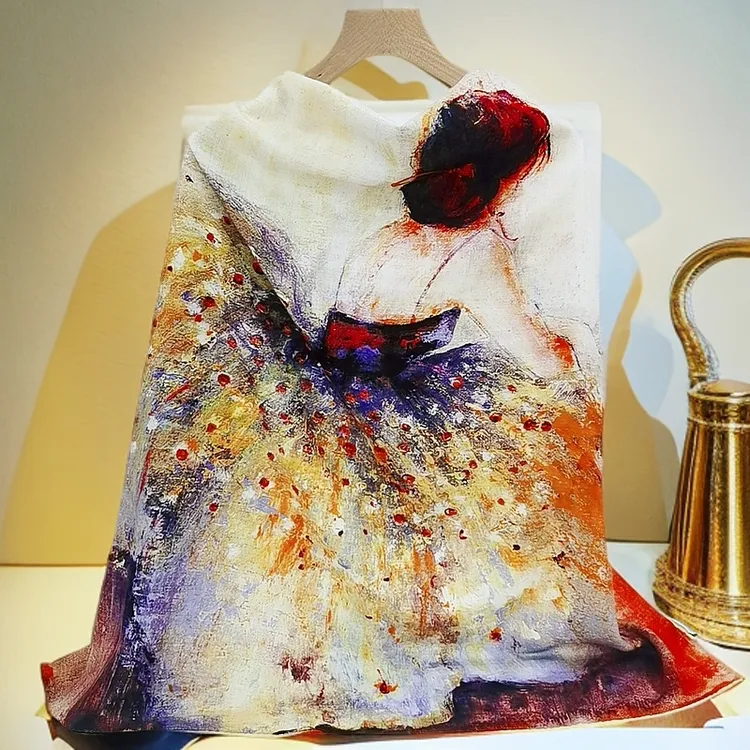 品牌高端双面双色丝毛88cm公主绵羊毛桑蚕丝春秋披肩大方巾礼盒装