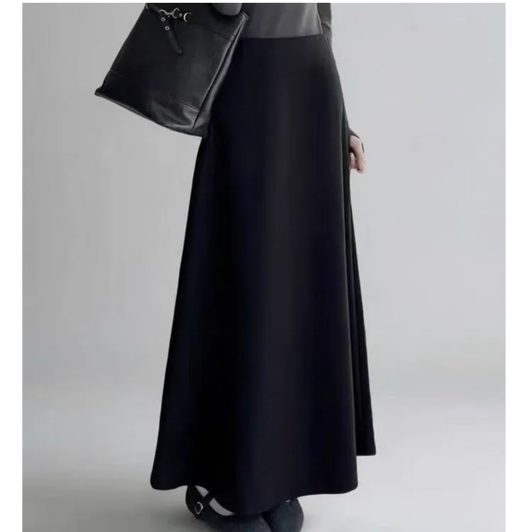 重磅高档羊毛裙!  原创加长半裙女简约百搭保暖毛呢半身裙a型长裙