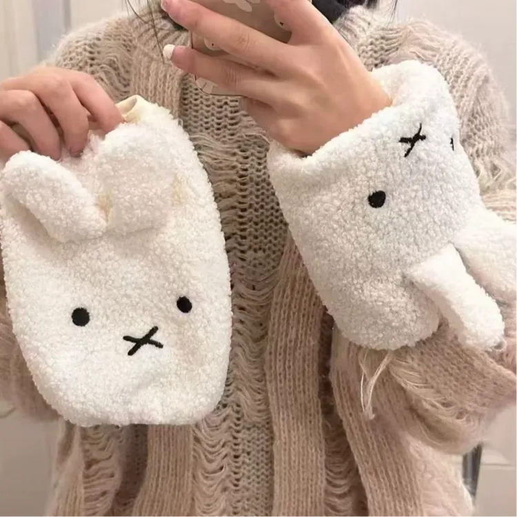 （利灵）ins风情侣冬季日系加绒毛绒居家韩版秋冬袖套宝宝毛茸茸