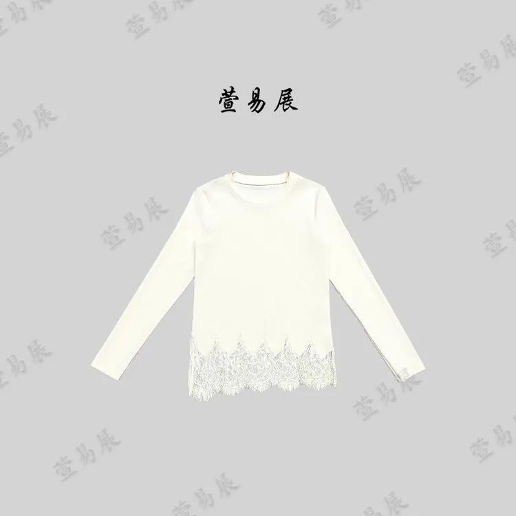 萱易展-“邂逅”羊毛舒适糯感镂空蕾丝饰边百搭长袖上衣-TX092501