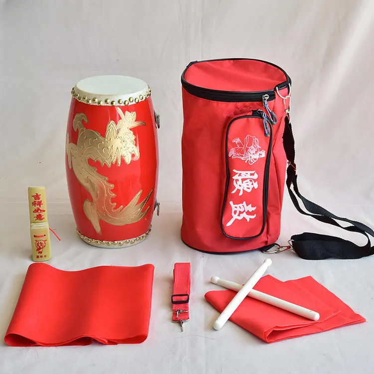 牛皮腰鼓儿童小腰鼓学生成人老年秧歌队安塞腰鼓幼儿园玩具道具鼓