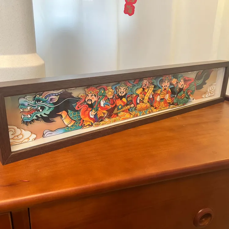 五路财神一条龙剪纸立体装饰画摆件礼物送朋友乔迁新居