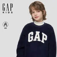 【大小童同款】Gap男女童2025秋季新款珊瑚绒logo刺绣卫衣DR804986