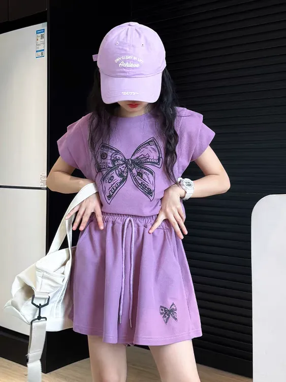 女童短裤套装夏季2025新款儿童短袖夏装女孩大童夏款潮酷穿搭童装