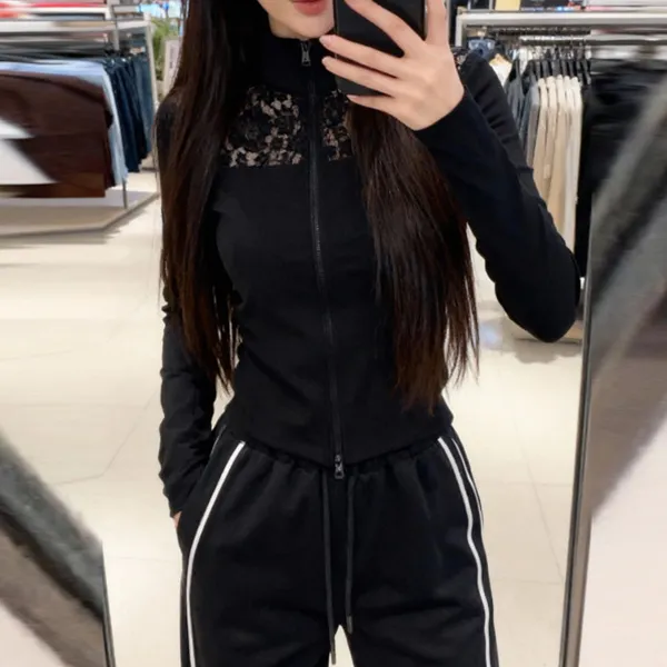 2025新品韩系肩部镂空拉链修身T恤女设计感高级气质轻奢潮流上衣