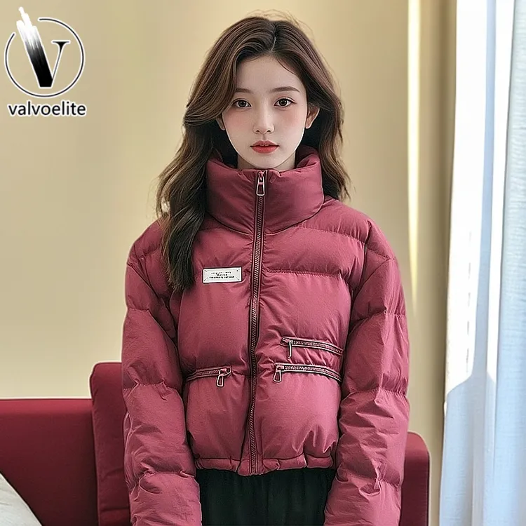 VALVOELITE短款立领羽绒棉服冬季小个子百搭面包服女加厚保暖棉衣