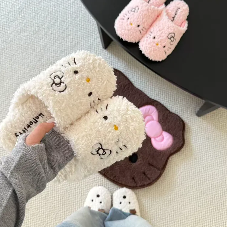 毛绒绒过冬~！ins小众可爱毛毛拖鞋女冬季加绒保暖居家软底棉拖鞋