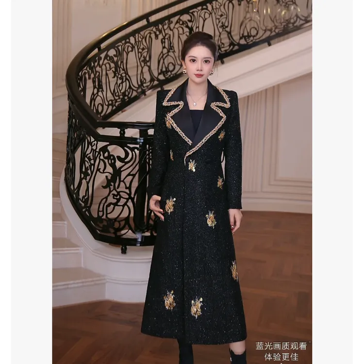 【芙娜妮】时髦大衣中长款收腰2025百搭收腰显高设计感女FG2530955